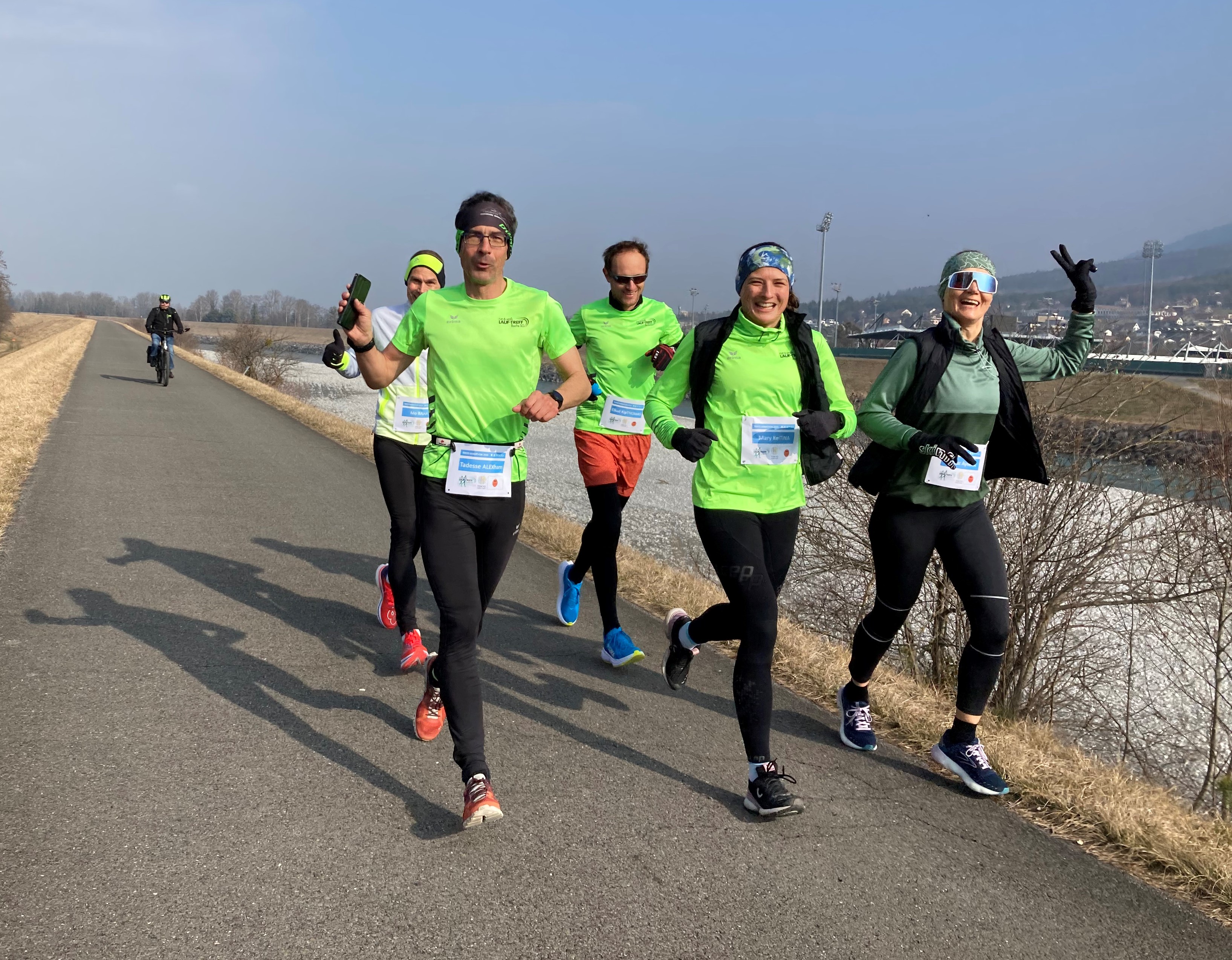 Virtuller Tokyo-Marathon auf dem Rheindamm, 5. März 2023